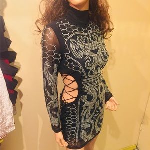 Sexy Studded Very Good Quality Lace Up mini Dress